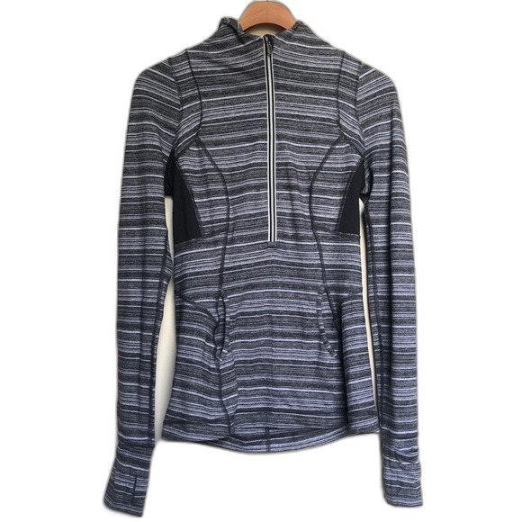 Lululemon Athletica Striped Pacesetter Pullover Jacket Size 6 - Picture 1 of 16